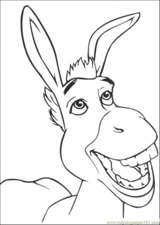 Coloring Pages Smiling Donkey (Cartoons > Shrek) - free printable 