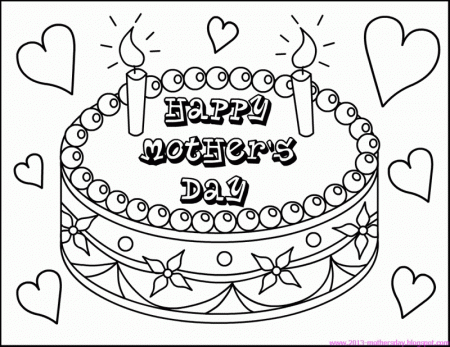 Coloring Page Happy Mothers Day Card Poster For Kids Children 