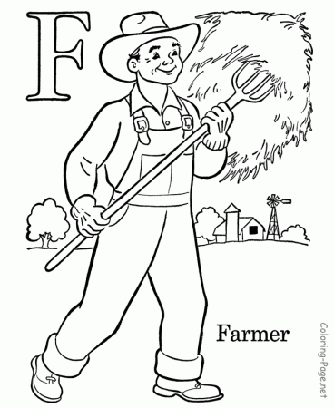 Alphabet coloring page - Letter F