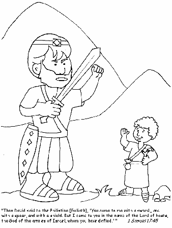 Coloring Pages Plus :: David (and Goliath) Bible Coloring Pages