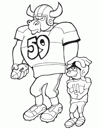 football coloring picture bull and dog players