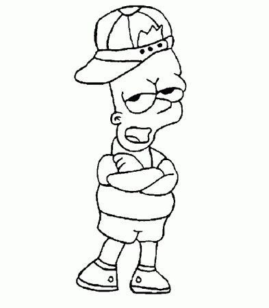 Bart and milas simpsons free coloring pages