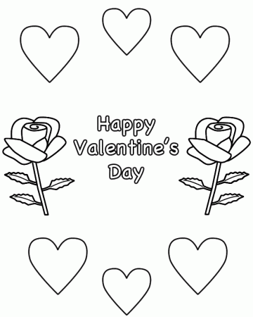 Coloring Pages of Valentine Roses for kids