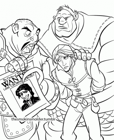 Flynn rider wanted sihn Colouring Pages