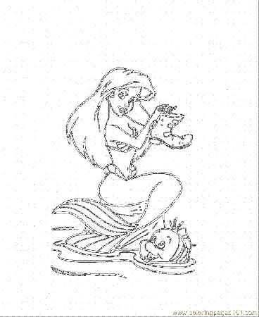 Coloring Pages Ariel And Flounder (Cartoons > The Little Mermaid 