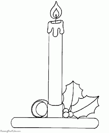 Christmas candle coloring pages!