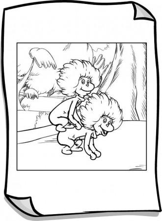 thing 1 and thing 2 jumping coloring page