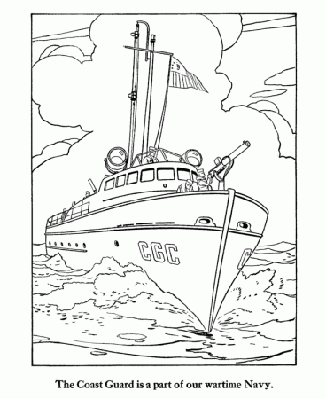 Army ship Colouring Pages
