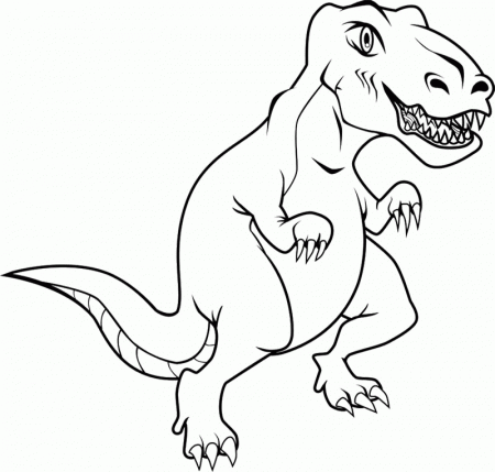 Dinosaurs Coloring Pages : Tyrannosaurus Rex Coloring Page Kids 