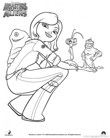 Monsters vs Aliens | Free Printable Coloring Pages 