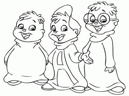 Cartoon Clipart Of An Outlined Cute Chipmunk Black And White 