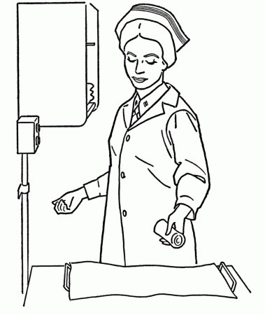 Nurse Coloring Book Free - Doctor Day Cartoon Coloring Pages 