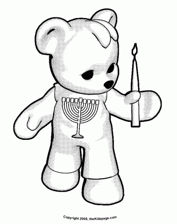 Hanukkah Bear - Free Coloring Pages for Kids - Printable Colouring ...