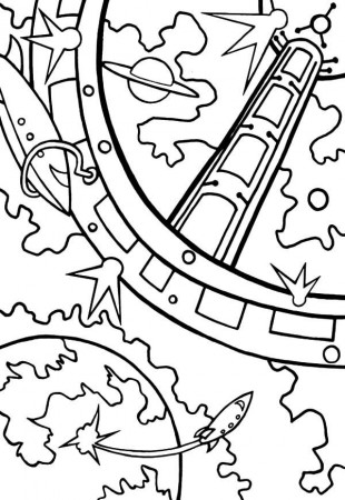 Space Travel Satellite Spacestation Coloring Pages | Best Place to ...