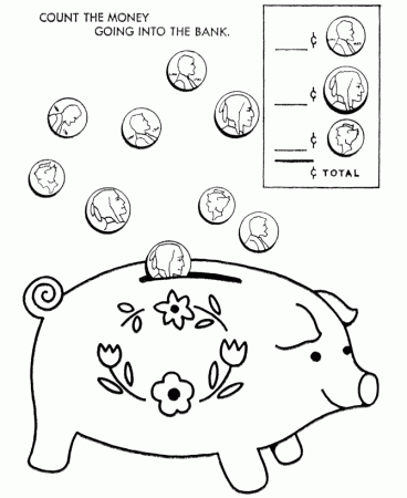 Money For Kids - Coloring Pages for Kids and for Adults