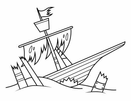 shipwreck coloring pages