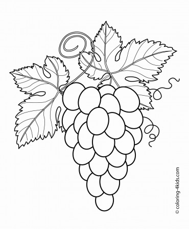 Outstanding Fruits And Vegetables Coloring Pages Image Ideas Vegetable  Printable Luxury Grapes With Leaves Berries – Dialogueeurope
