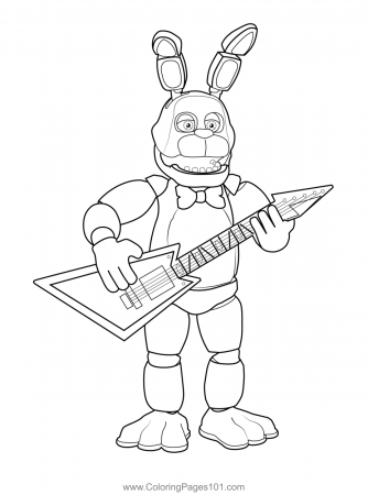 Bonnie the Rabbit FNAF Coloring Page for Kids - Free Five Nights at  Freddy's Printable Coloring Pages Online for Kids - ColoringPages101.com | Coloring  Pages for Kids