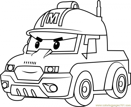Mark Coloring Page for Kids - Free Robocar Poli Printable Coloring Pages  Online for Kids - ColoringPages101.com | Coloring Pages for Kids