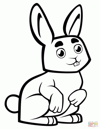 Cute Baby Rabbit coloring page | Free Printable Coloring Pages