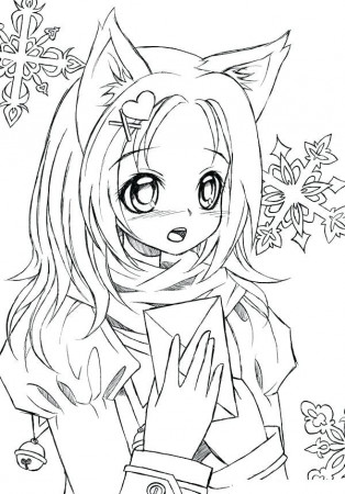 Cute Wolf Girl Coloring Page - Free Printable Coloring Pages for Kids