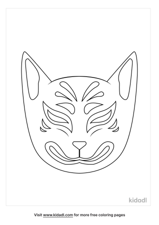 Kitsune Mask Coloring Pages | Free Emojis, Shapes & Signs Coloring Pages |  Kidadl