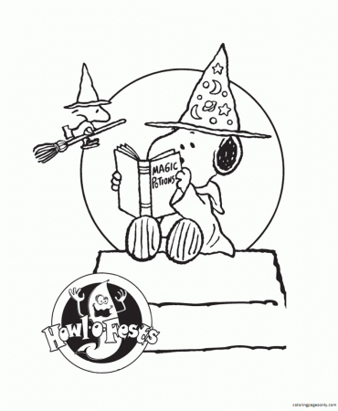 Snoopy Halloween Coloring Pages - Snoopy Coloring Pages - Coloring Pages  For Kids And Adults