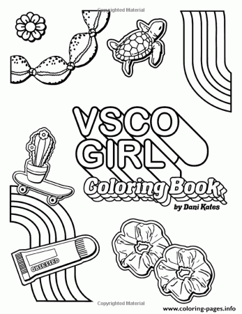 Vsco Girl Trendy Confident Girls Coloring page Printable