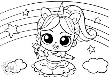 Unicorn Lol Doll Coloring Page for Girls - Rainbows and Star Theme -  diy-magazine.com