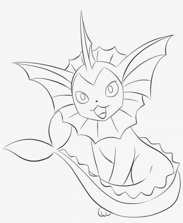134 Vaporeon Lineart By Lilly Gerbil - Vaporeon Coloring Pages Pokemon Eevee  Evolutions Transparent PNG - 858x1000 - Free Download on NicePNG