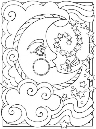 Drawing Moon #155640 (Nature) – Printable coloring pages