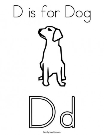 D is for Dog Coloring Page - Twisty Noodle | Coloring pages, D is for dog, Dog  coloring page