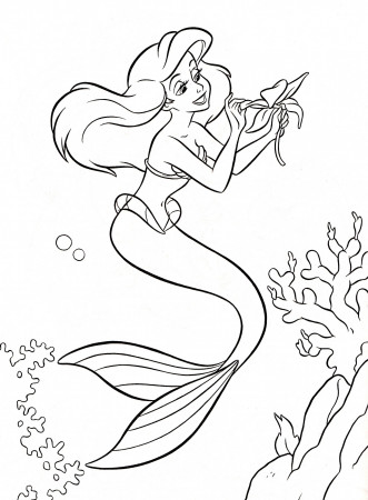 Coloring Pages : Coloring For Kids Disney Little Mermaid Book ...