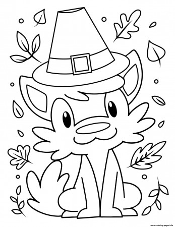 Thanksgiving A Furry Friend Coloring Pages Printable