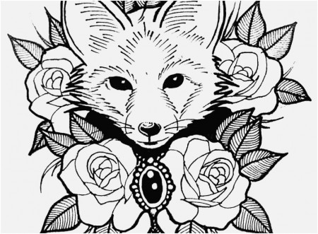 Animals Coloring Pages Picture Cute Fox with Roses Foxes Coloring ...
