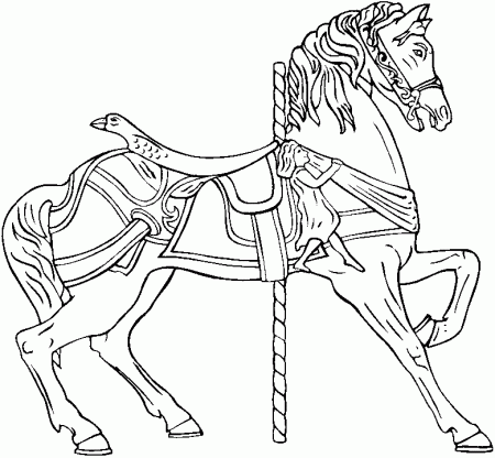 Carousel Coloring Page - Coloring Pages for Kids and for Adults