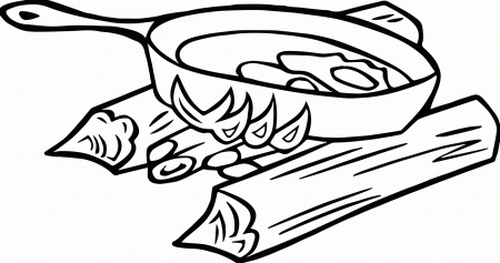Campfire Cooking Coloring Page | Wecoloringpage