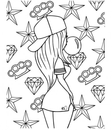Girl Aesthetics Coloring Page - Free Printable Coloring Pages for Kids