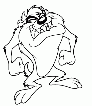 Free Looney Tunes Coloring Pages Of Taz | Cartoon Coloring pages ...