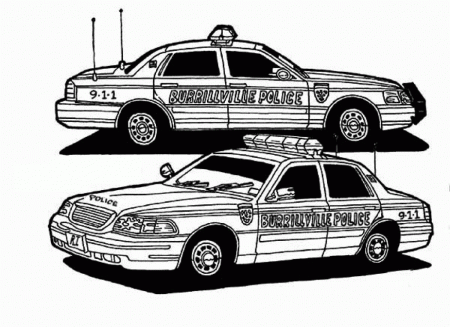 Cop Car - Coloring Pages for Kids and for Adults