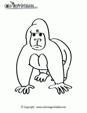 Gorilla Coloring Page - A Free Animal Coloring Printable