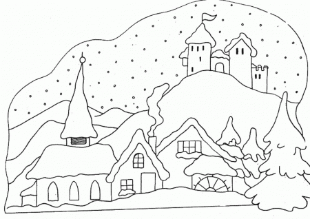 Winter Snow Scene Coloring Pages - High Quality Coloring Pages