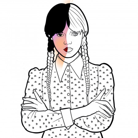 Wednesday Addams coloring page : r/freecoloringforkids
