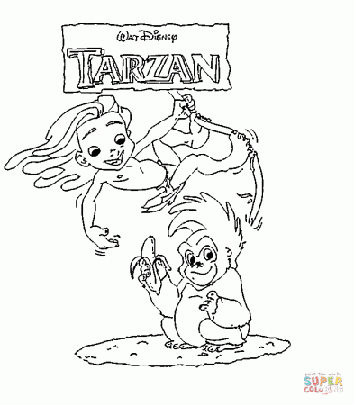 Baby Tarzan coloring page | Free Printable Coloring Pages