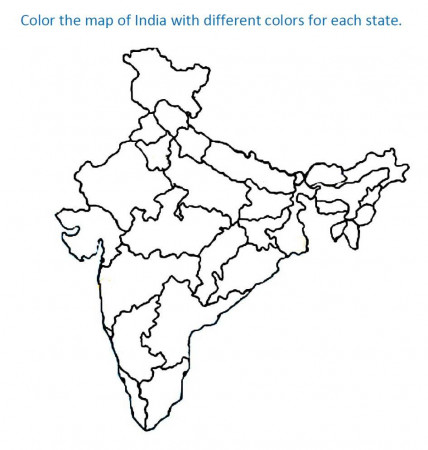 Printable India Map coloring pages