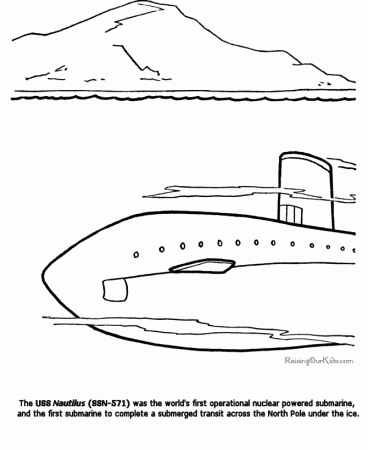 Submarine coloring page 028