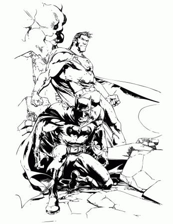 Dc Comics Superhero Batman And Superman Coloring Page | HM 