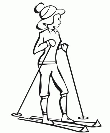 Woman Skier Coloring Pages Free : New Coloring Pages