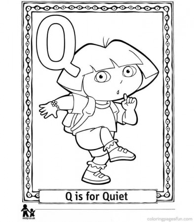 Dora the Explorer Alphabet Coloring Pages Q | Free Printable 