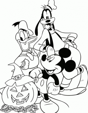 Free Disney Mickey And Friends Cartoons Halloween Coloring Pages 